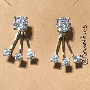 Convertible Rhinestone Earrings – 3-Piece Modular Design – Clear Stones